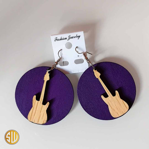 Boucles d'oreilles Africaines Rondes Guitare - SublimeWax