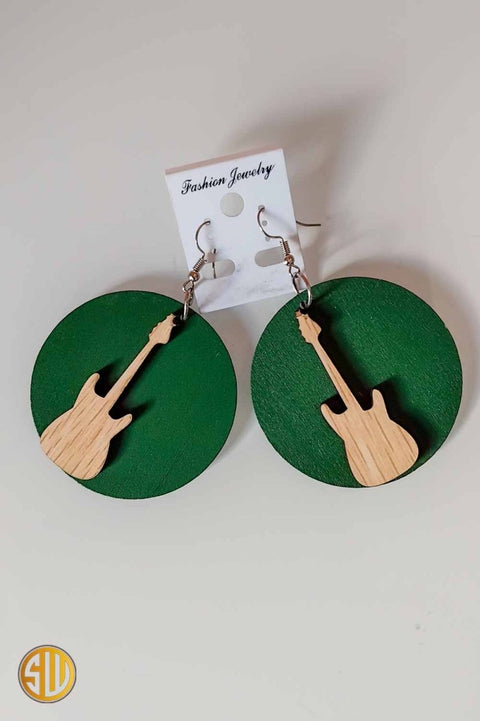 Boucles d'oreilles Africaines Rondes Guitare - SublimeWax