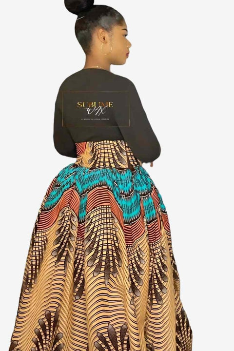 Jupe Longue Africaine Taille Haute Anna - SublimeWax