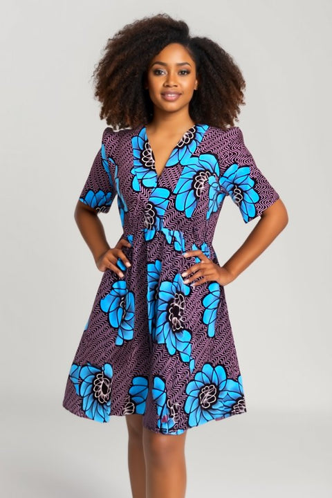 Robe Africaine en wax Fata - SublimeWax FR-44 US-12