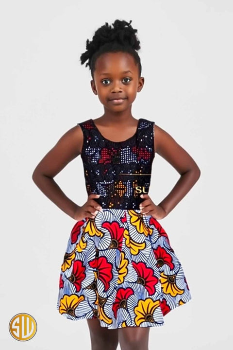 Robe africaine en wax pour fille Melia - SublimeWax