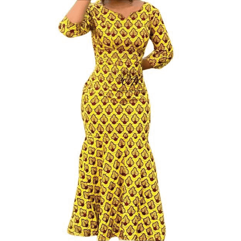 Robe Africaine en wax Dera - SublimeWax FR-40 US-8